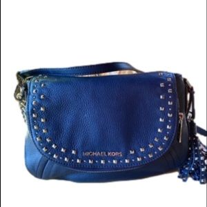 Michael Kors purse. Lots of fun silver studs, dark blue.